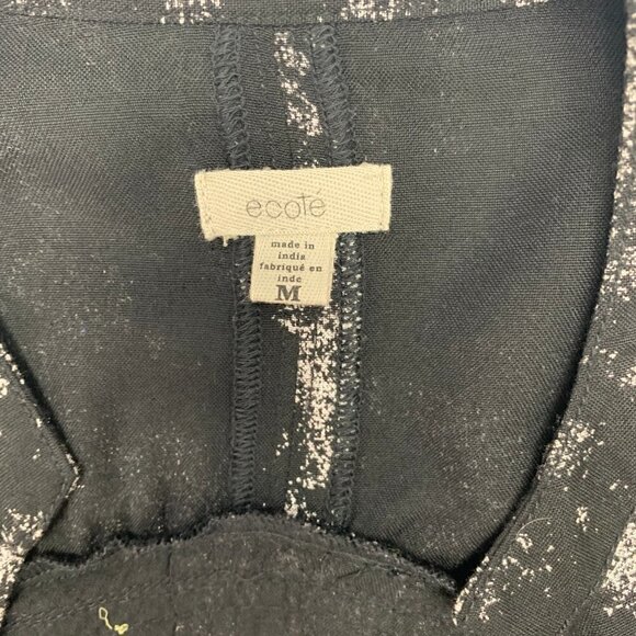 Ecote Medium Kimono Open Blazer Waist Length Black Lightweight - Picture 2 of 8